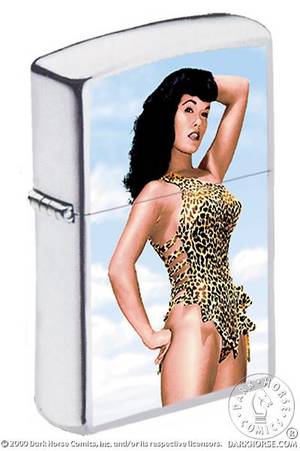 The second Zippo lighter in our new series features Bettie Page in her 
