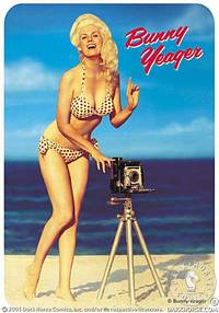 Cover image for Bunny Yeager Sticker #1 (Bunny on the Beach)