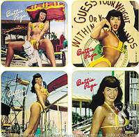 Cover image for Bettie Page Coaster Set - Amusement