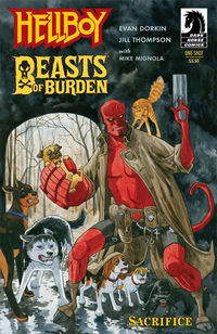 Cover image for Beasts of Burden/Hellboy (one-shot) (Jill Thompson cover)