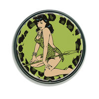 Cover image for Retro-A-Go-Go Bettie Page Green Leopard Belt Buckle