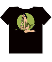 Cover image for Retro-A-Go-Go Bettie Page Green Leopard Men's T-Shirt (XXL)