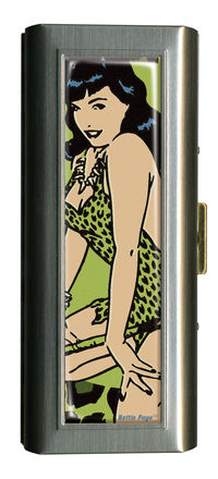 Cover image for Retro-A-Go-Go Bettie Page Green Leopard Personal Case