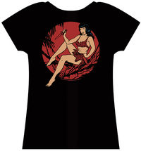 Cover image for Retro-A-Go-Go Bettie Page Jungle Night Women's T-Shirt (XL)