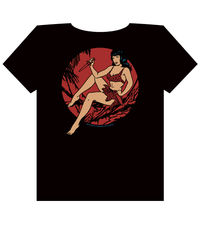 Cover image for Retro-A-Go-Go Bettie Page Jungle Night Men's T-Shirt (XL)