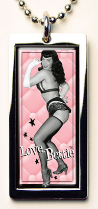 Cover image for Retro-A-Go-Go Bettie Page Love, Bettie Tablet Necklace