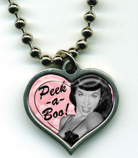 Cover image for Retro-A-Go-Go Bettie Page Peek-a-Boo! Heart Lucky Charm