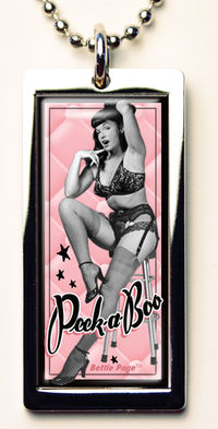 Cover image for Retro-A-Go-Go Bettie Page Peek-a-Boo! Tablet Necklace