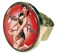 Cover image for Retro-A-Go-Go Bettie Page Cherry Red Adjustable Ring
