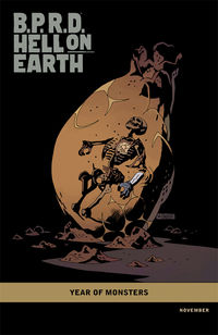 Cover image for B.P.R.D. Hell on Earth #101: The Return of the Master part 4 (Mike Mignola variant cover)