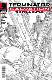 Cover image for Terminator Salvation: The Final Battle #1 (Pete Woods Pencil variant cover)