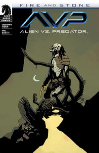 Cover image for Alien vs. Predator: Fire and Stone #1 (Mike Mignola variant cover)