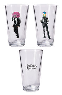 Cover image for Umbrella Academy Hazel and Cha Cha pint glass set