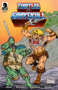 Cover image for Masters of the Universe/Teenage Mutant Ninja Turtles: Turtles of Grayskull #1 (Stan Sakai Variant Cover)