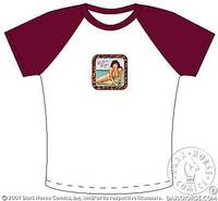Cover image for Bettie Page Raglan Tee (Bettie in leopard bikini) (S)