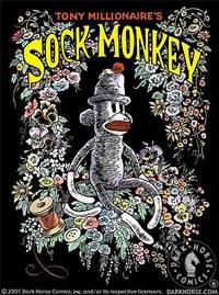 Cover image for Sock Monkey sticker #3 (Sock Monkey in flowers)