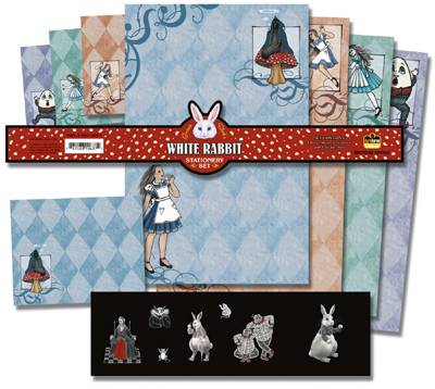Cover for Grace Slick's White Rabbit Stationery Set (10-637)