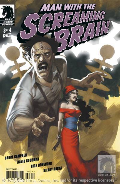 Cover for Man with the Screaming Brain #3 (of 4) - Alternate cover (10-841)