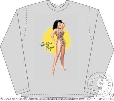 Cover for Bettie Page Long Sleeve Tee (Leopard Bikini) (XXL) (12-248)