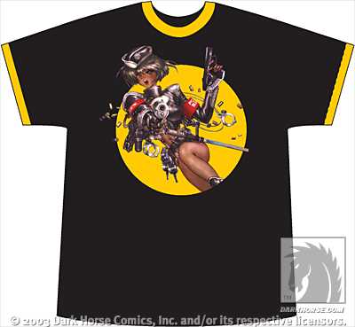 Cover for DHorse Deluxe T-Shirt: Shirow Masamune Black Ringer (XXL) (12-753)