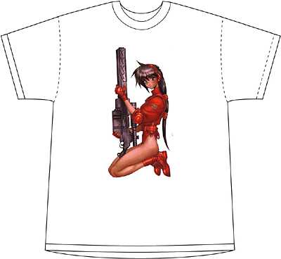 Cover for DHorse Deluxe T-shirt: Shirow Masamune Girl With Gun (XXL) (12-980)