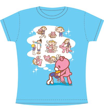 Cover for Gloomy Bear Women's T-shirt: Blue (XL) (14-175)