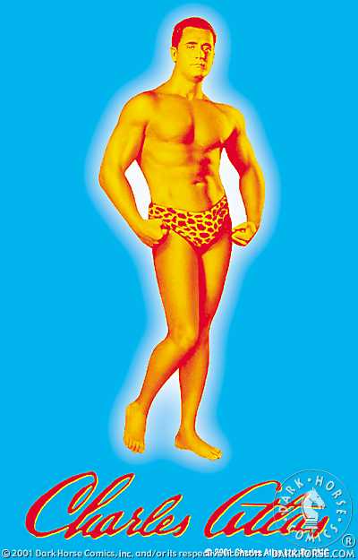 Cover for Charles Atlas sticker #3 (Charles Atlas on blue background), FC (11-388)