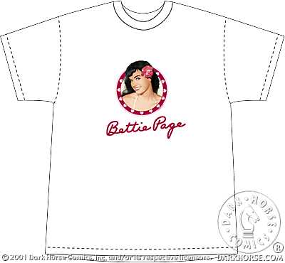 Cover for Bettie Page T-Shirt (Hawaiian Bettie in heart circle) (XL) (11-463)