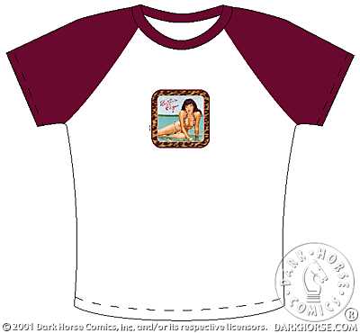 Cover for Bettie Page Raglan Tee (Bettie in leopard bikini) (L) (11-508)