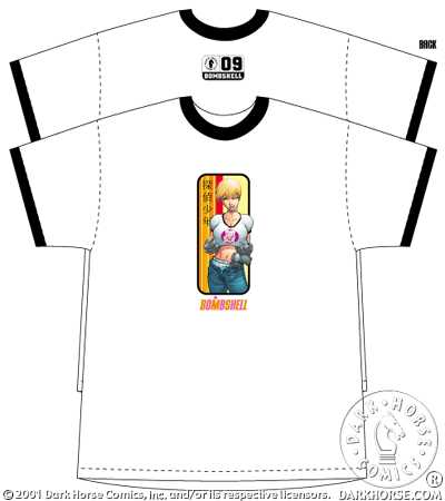 Cover for Bombshell T-Shirt (Bombshell w/kanji/Adult Ringer Tee White w/Black) (XL) (11-198)