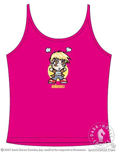 Cover for Bombshell T-Shirt (Angry Mini Bombshell Pink Adult Spaghetti strap tank) (S) (11-217)