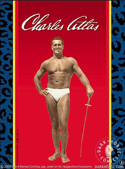 Cover for Charles Atlas Sticker #2 (Posing on Red w/Sword) (11-385)