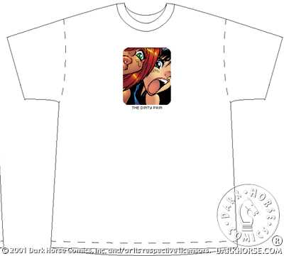 Cover for Dirty Pair T-Shirt (Kei and Yuri White Adult Tee) (XXL) (11-059)