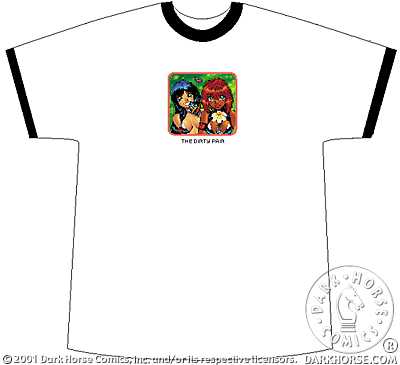 Cover for Dirty Pair T-Shirt (Kei and Yuri w/flower White Youth Ringer Tee) (S) (11-052)