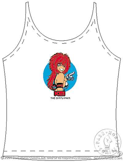 Cover for Dirty Pair T-Shirt (Kei w/logo White Adult Spaghetti-Strap Tank) (M) (11-223)