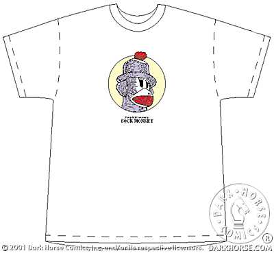Cover for Sock Monkey T-Shirt (White Youth Tee) (S) (11-191)
