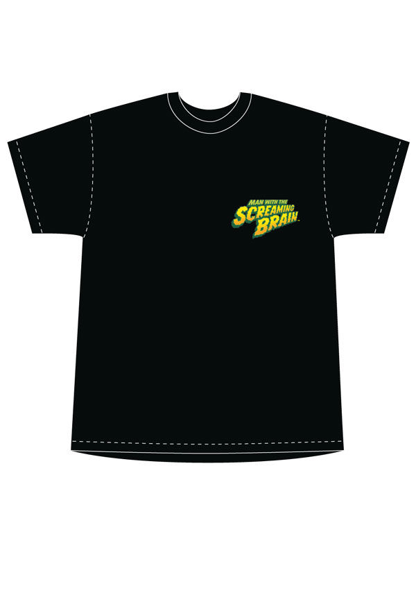Cover for Man with the Screaming Brain t-shirt logo (XL) (13-370)
