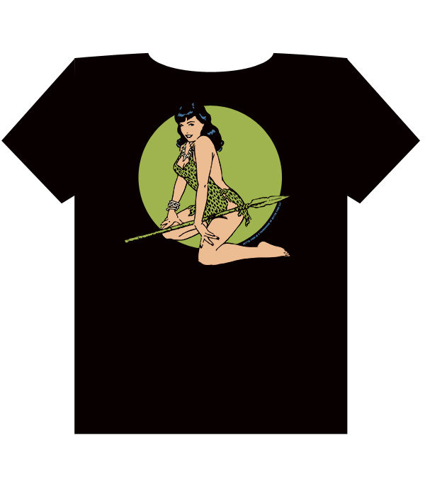 Cover for Retro-A-Go-Go Bettie Page Green Leopard Men's T-Shirt (XXL) (17-458)