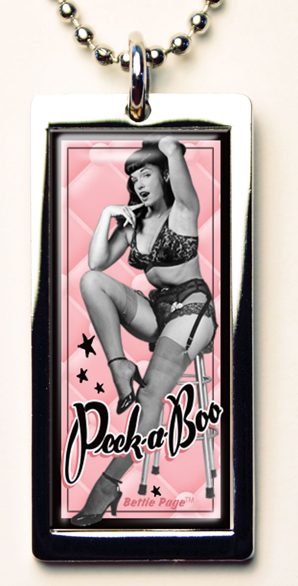 Cover for Retro-A-Go-Go Bettie Page Peek-a-Boo! Tablet Necklace (17-483)