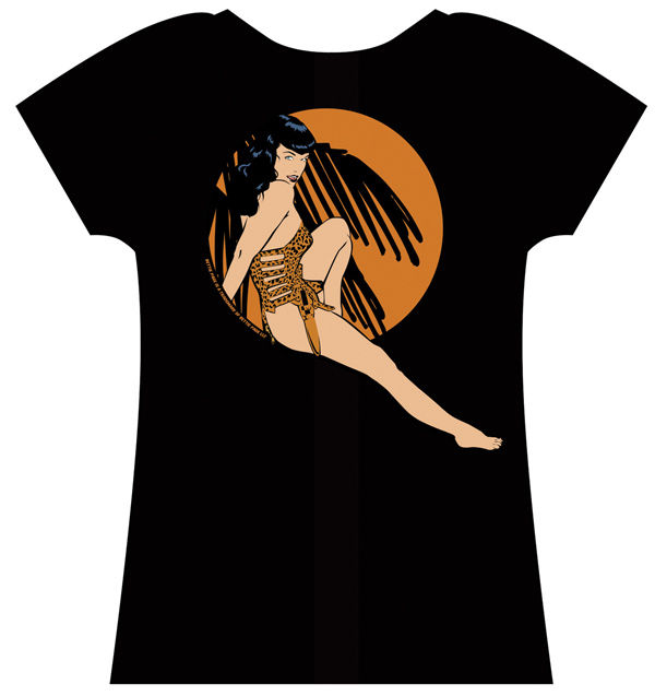 Cover for Retro-A-Go-Go Bettie Page Sahara Sands Women's T-Shirt (XL) (17-490)