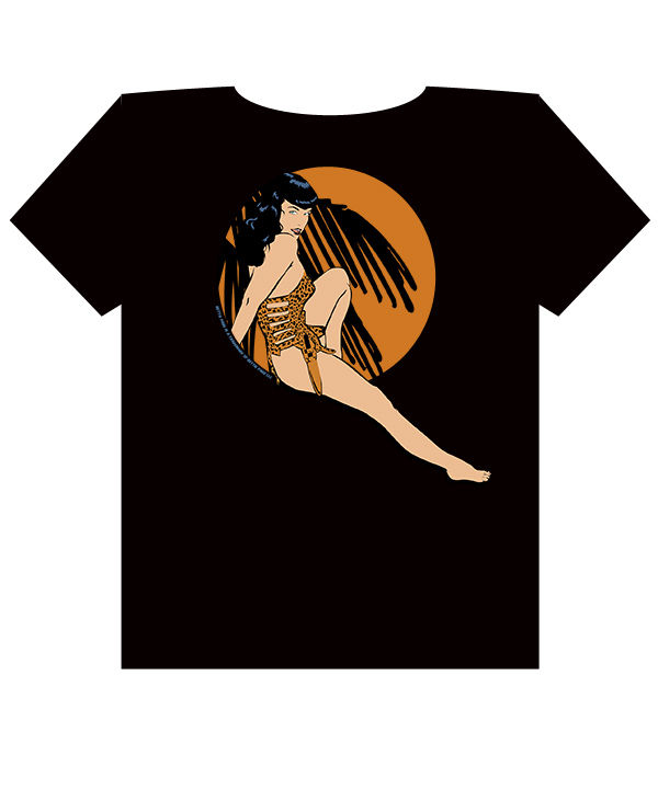 Cover for Retro-A-Go-Go Bettie Page Sahara Sands Men's T-Shirt (XXL) (17-492)