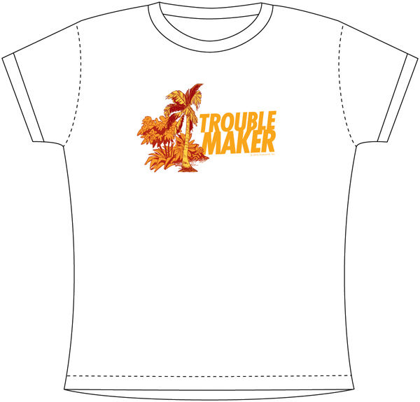 Cover for Troublemaker T-shirt Logo with Palm Trees (XL) (17-497)
