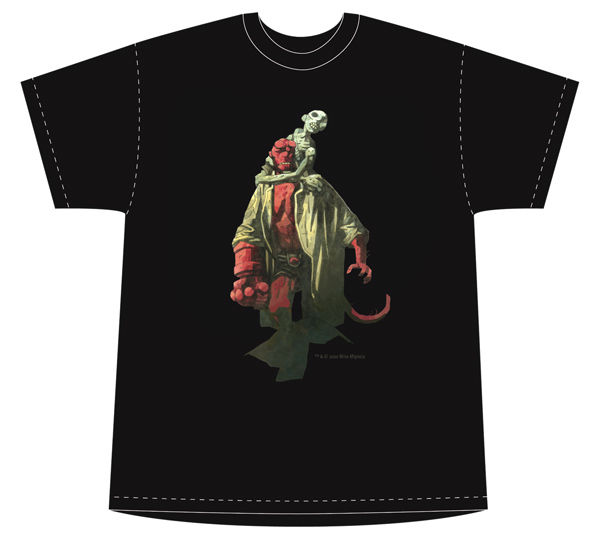 Cover for Hellboy Women's T-shirt: Hellboy with Skeleton (XL) (18-437)