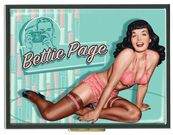 Cover for Retro-A-Go-Go Bettie Page Aquamarine Cigarette Case (18-976)