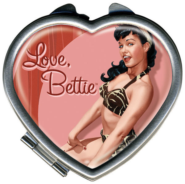 Cover for Retro-A-Go-Go Bettie Page Cherry Red Heart Compact (18-978)