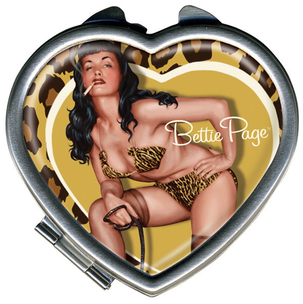 Cover for Retro-A-Go-Go Bettie Page Golden Leopard Heart Compact (18-988)
