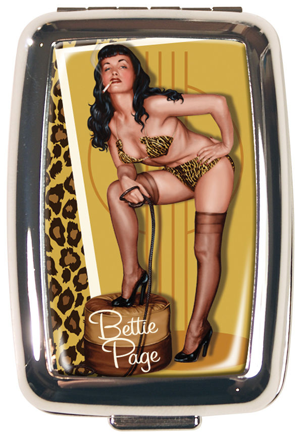 Cover for Retro-A-Go-Go Bettie Page Golden Leopard Pill Box (18-992)