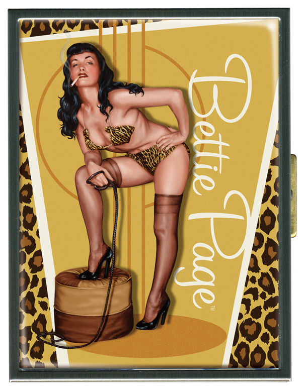 Cover for Retro-A-Go-Go Bettie Page Golden Leopard Cigarette Case (18-993)
