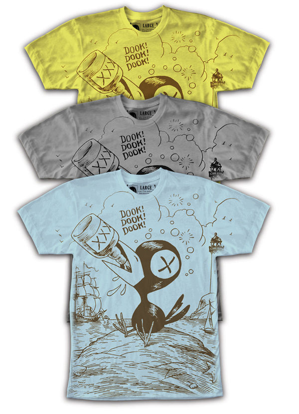 Cover for Drinky Crow “Dook Dook” T-shirt Blue Men's XXL (19-600)