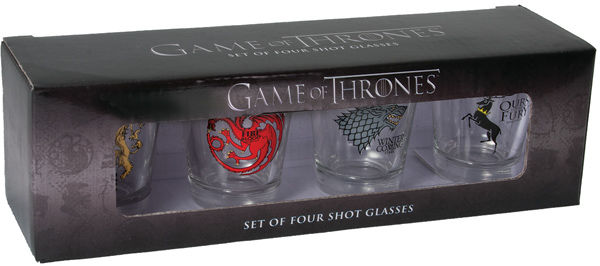 Cover for Game of Thrones Shot Glass Set: Stark, Baratheon, Targaryen, and Lannister (22-934)